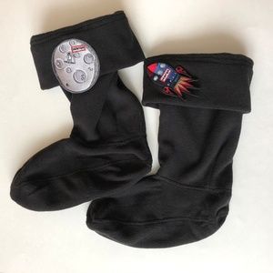 Hunter Kids Boot Welly Fleece Socks Black 5-7K